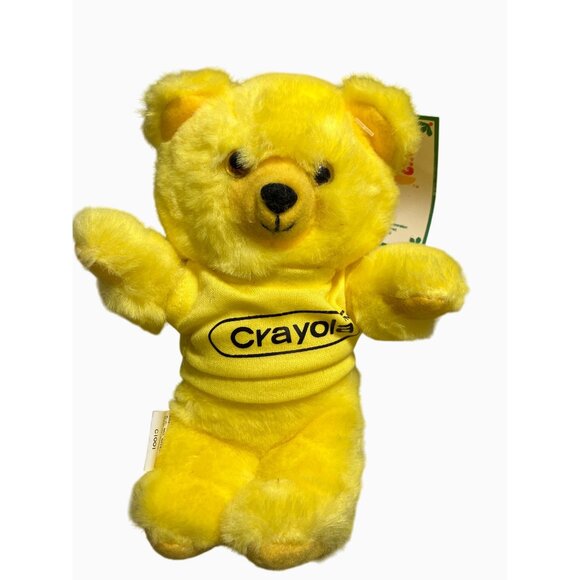 Crayola Burger King Plush Yellow Teddy Bear 1986 - Picture 1 of 12